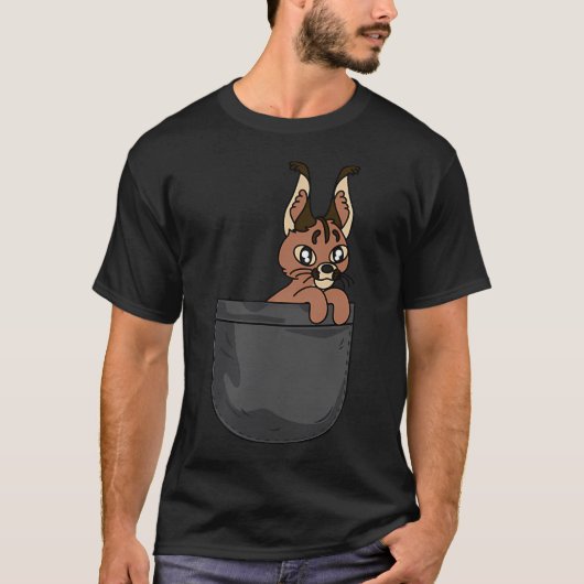 Caracal in zak grappig dier t-shirt (Voorkant)