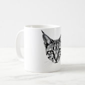 Caracal Majesty - Realistic Head Design T-shirt Koffiemok (Voorkant links)