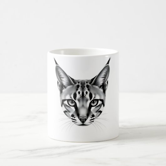 Caracal Majesty - Realistic Head Design T-shirt Koffiemok (Center)