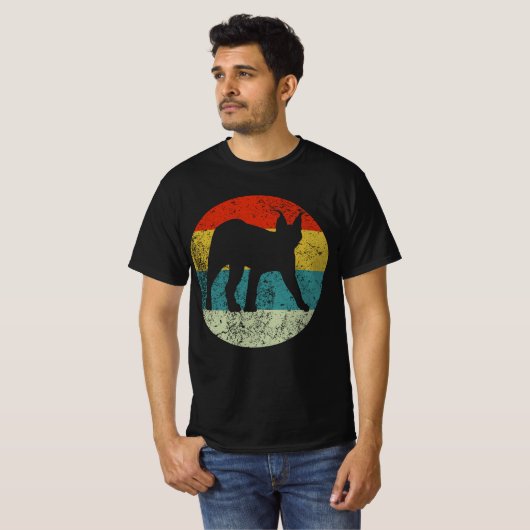 Caracal retro  silhouet 70s t-shirt (Voorkant volledig)