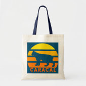 Caracal Retro  Sunset Lynx Wild Cat Tote Bag (Voorkant)