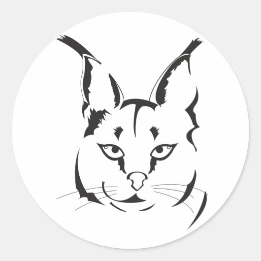 Caracal Ronde Sticker (Voorkant)