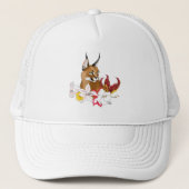 Caracal Wilde Kat Bloem Groen Trucker Pet (Voorkant)