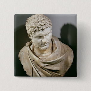 Caracalla, Roman marble cuirassed bust, 212-217 AD Vierkante Button 5,1 Cm