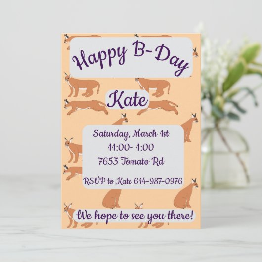 Caracals Gefeliciteerd Kaart (Staand voorkant)