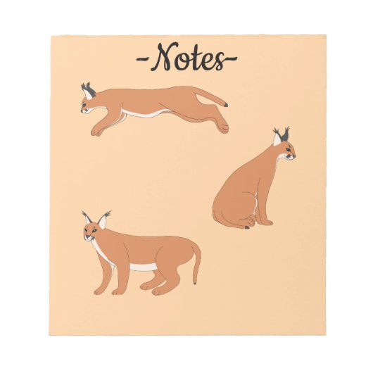 Caracals  notitieblok (Voorkant)