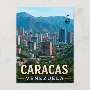 Caracas Bergsilhouet en Venezolaanse Geest Briefkaart