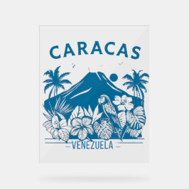 Caracas Venezuela diseño retro tropical | Vintage  Acryl Bord