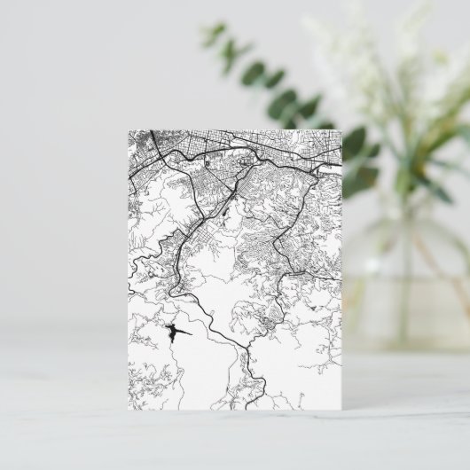 Caracas Venezuela Map Briefkaart (Staand voorkant)