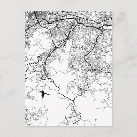 Caracas Venezuela Map Briefkaart (Voorkant)