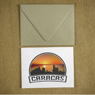 Caracas Venezuela Silhouet Zonsondergang Vintage R Briefkaart