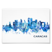 Caracas Venezuela Skyline Blue Foto Afdruk (Voorkant)
