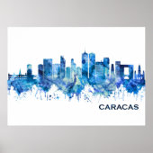 Caracas Venezuela Skyline Blue Poster (Voorkant)