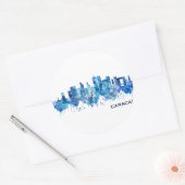 Caracas Venezuela Skyline Blue Ronde Sticker (Envelop)