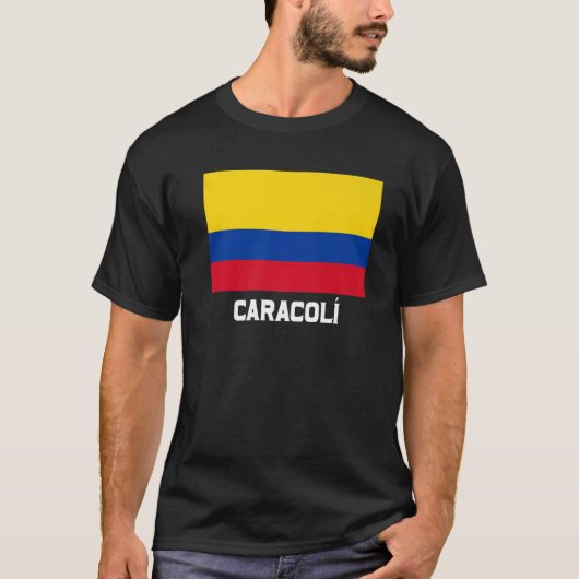 Caracolí Colombia vlag Emblem Escudo Bandera Crest T-shirt (Voorkant)