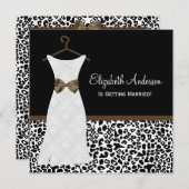 Carafe Brown Gown Leopard PrintBridal Shower Kaart (Voorkant / Achterkant)