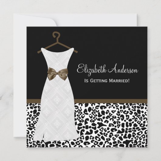 Carafe Brown Gown Leopard PrintBridal Shower Kaart (Voorkant)