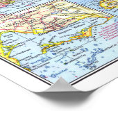 "Caraïben: 1970 - Gedetailleerde kaart van West In Poster (Hoek)