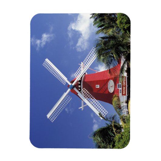 Caraïben, Aruba. Old Mill, omgezet in 'Mill' Magneet (Verticaal)