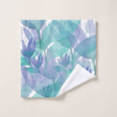 Caraïben Blauwe Waterverf Wonder Flowers Bad Handdoek (Wasdoekje)