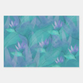 Caraïben Blauwe Waterverf Wonder Flowers Inpakpapier Vel (Voorkant 2)