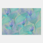 Caraïben Blauwe Waterverf Wonder Flowers Inpakpapier Vel (Voorkant)