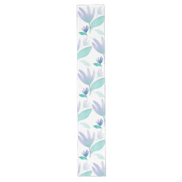 Caraïben Blauwe Waterverf Wonder Flowers Lange Tafelloper