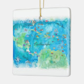 Caraïben Cruvel Poster Map Antilles West Keramisch Ornament (Links)