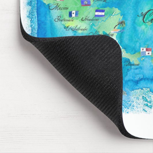 Caraïben Cruvel Poster Map Antilles West Muismat (Hoek)