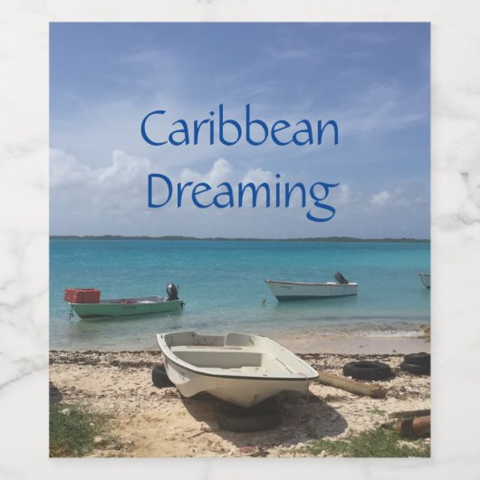 Caraïben Dreaming Bonaire Vist de Oostzee Wijn Etiket (Enkel label)