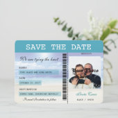 Caraïben Dreamweaver Boarding Pass Save the Date (Staand voorkant)