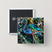 Caraïben Flamingo Digital Art Vierkante Button 5,1 Cm (Voorkant /achterkant)