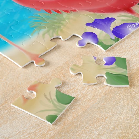 Caraïben Flamingo Lagoon Puzzle Legpuzzel (Zijkant)
