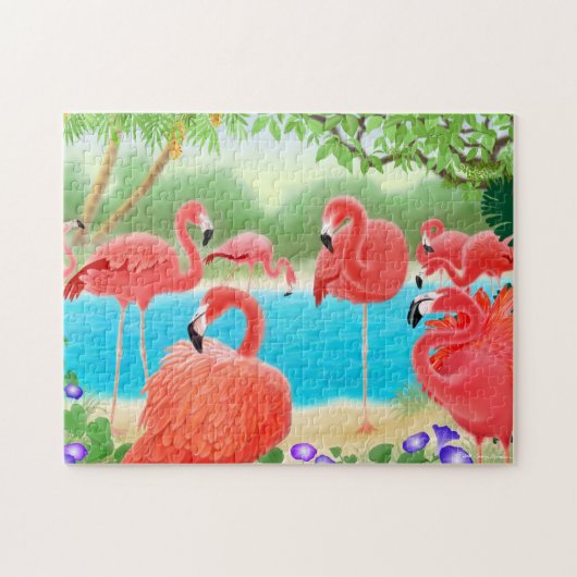 Caraïben Flamingo Lagoon Puzzle Legpuzzel (Horizontaal)