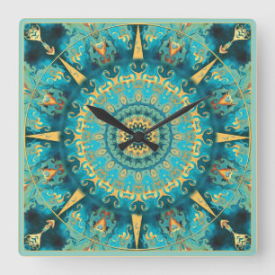 Caraïben Gold Mandala Wall klok