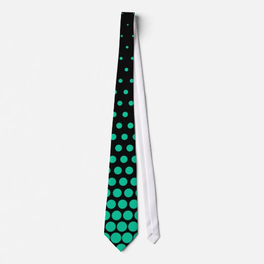 Caraïben Groene Polka Dot Modern Black Stropdas (Voorkant)