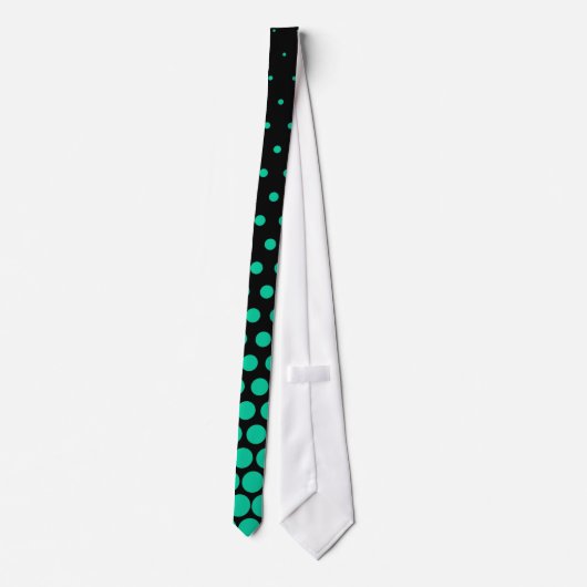 Caraïben Groene Polka Dot Modern Black Stropdas (Achterkant)