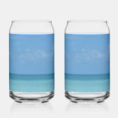 Caraïben Horizon Tropical Turquoise Blue Blikvorm Glas (Links)