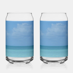 Caraïben Horizon Tropical Turquoise Blue Blikvorm Glas