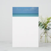 Caraïben Horizon Tropical Turquoise Blue Briefpapier (Staand voorkant)