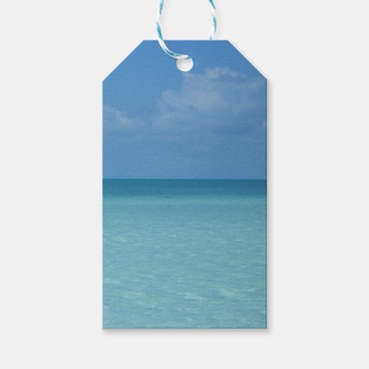 Caraïben Horizon Tropical Turquoise Blue Cadeaulabel (Voorkant)