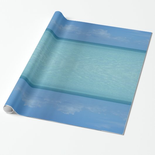 Caraïben Horizon Tropical Turquoise Blue Cadeaupapier (Uitgerold)