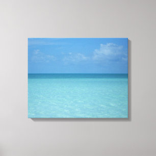 Caraïben Horizon Tropical Turquoise Blue Canvas Afdruk