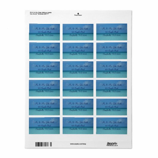 Caraïben Horizon Tropical Turquoise Blue Etiket (Full Sheet)