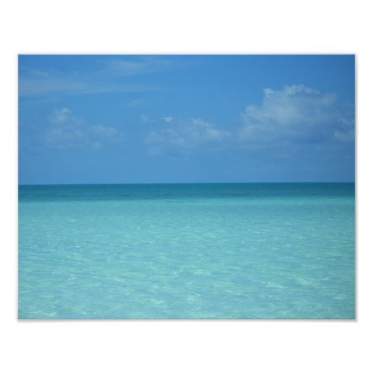Caraïben Horizon Tropical Turquoise Blue Foto Afdruk (Voorkant)