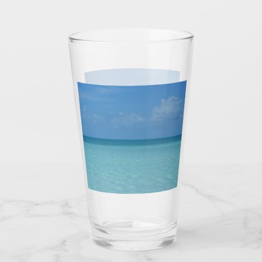 Caraïben Horizon Tropical Turquoise Blue Glas (Achterkant)
