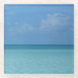 Caraïben Horizon Tropical Turquoise Blue Glazen Onderzetter
