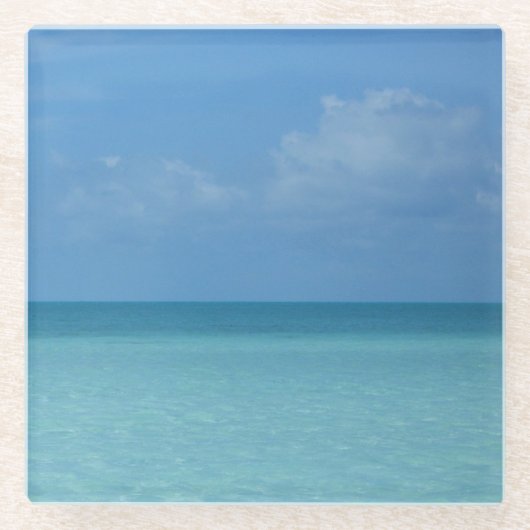 Caraïben Horizon Tropical Turquoise Blue Glazen Onderzetter (Voorkant)