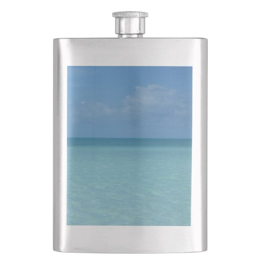 Caraïben Horizon Tropical Turquoise Blue Heupfles (Voorkant)