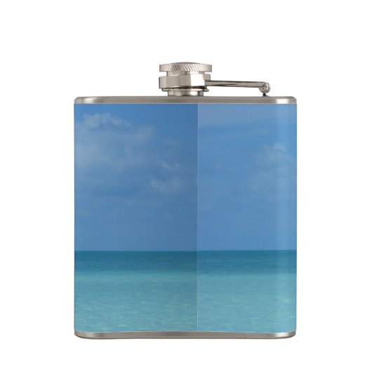 Caraïben Horizon Tropical Turquoise Blue Heupfles (Achterkant)